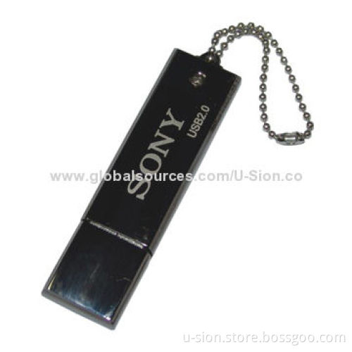 Metal Gold USB Flash Drive with Free Logo and Keychain, Supports USB3.0
